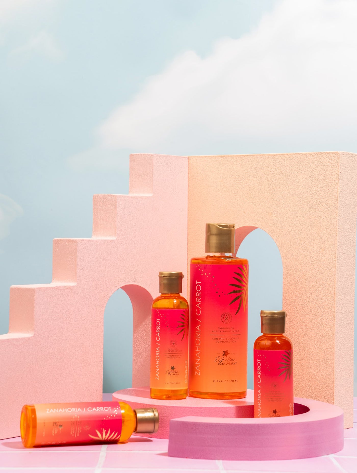 Dúo de mini bronceadores Zanahoria y Coco de Estrella de Mar, tamaño viaje