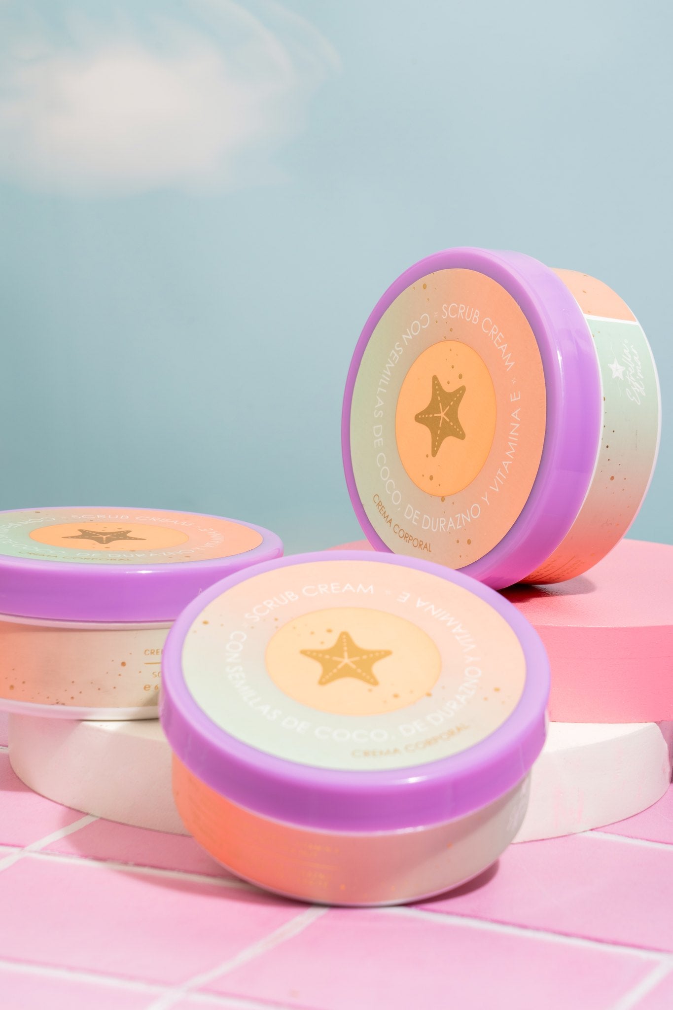 Crema Exfoliante Scrub Estrella de Mar con semillas de coco y durazno