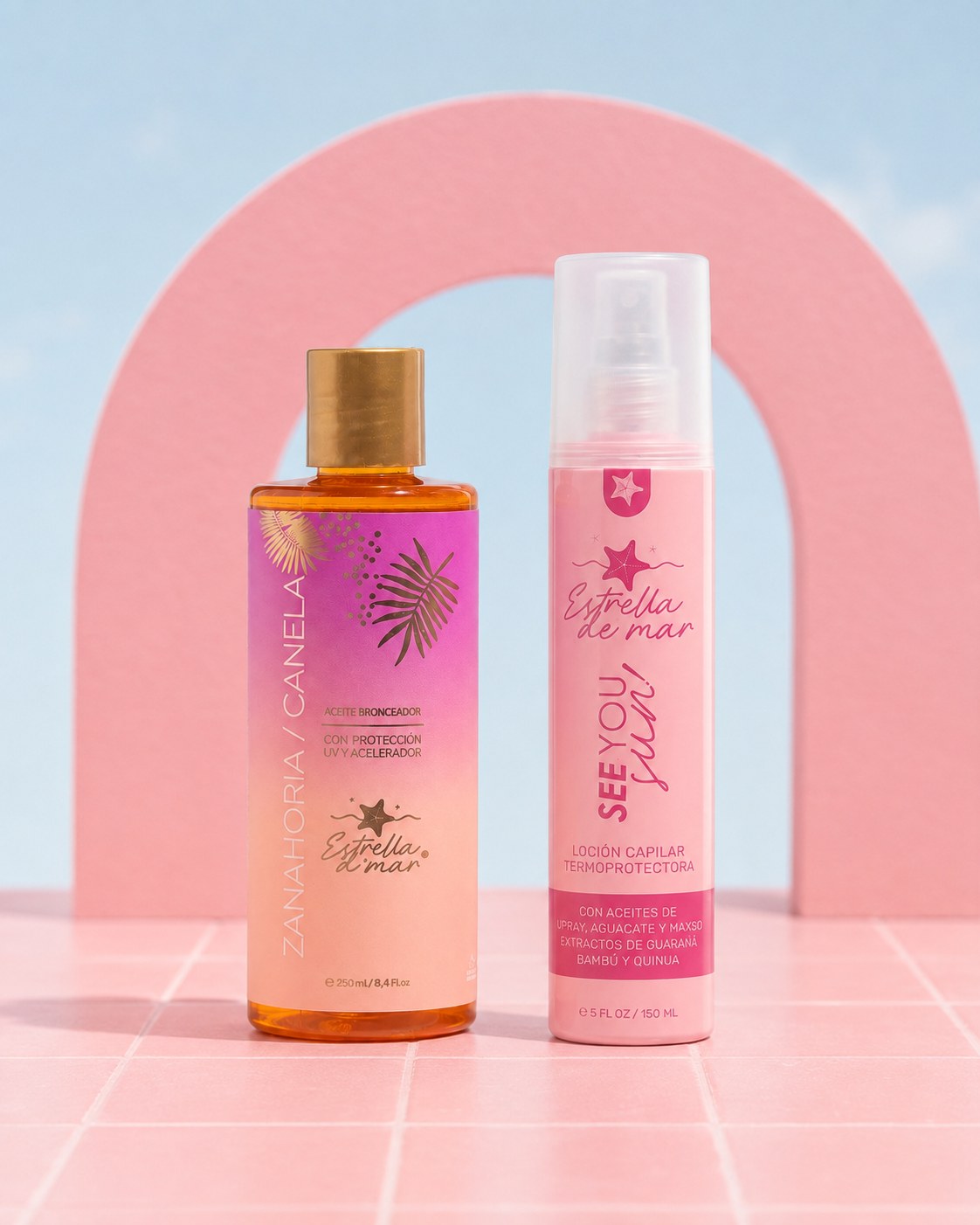 Kit Sol y Cabello de Estrella de Mar: bronceador de zanahoria y termoprotector capilar